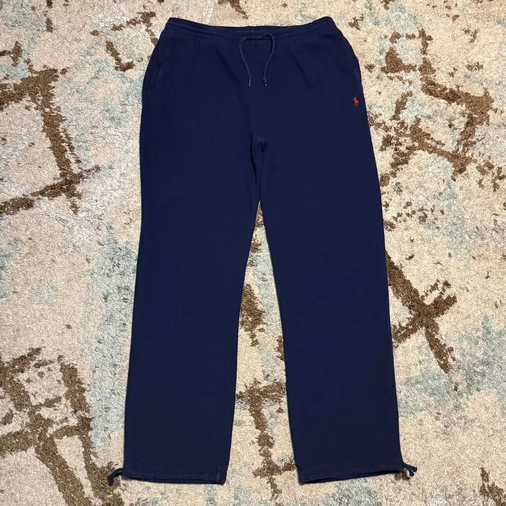 Vintage Polo Ralph Lauren Adjustable Sweatpants Size Medium Navy 90s